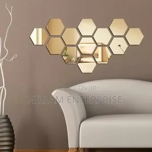 Hexagonal Acrylic Mirror Tiles (12pcs)