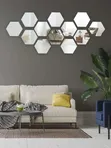 Hexagonal Acrylic Mirror Tiles (12pcs) - 2