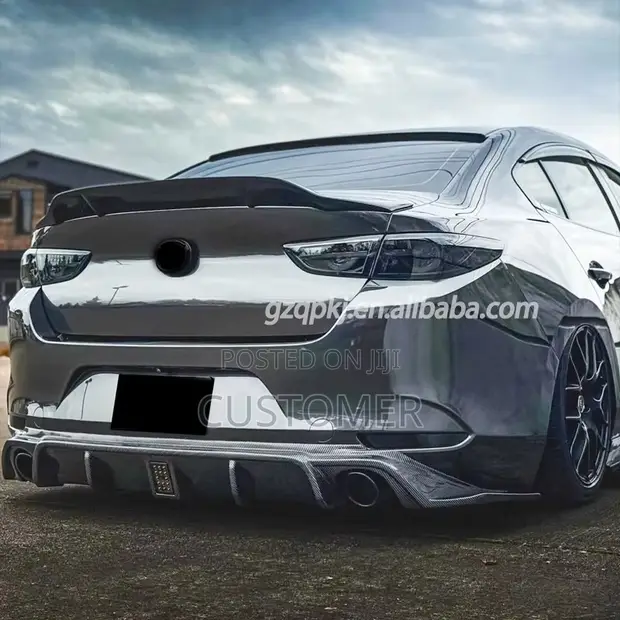 Mazda 3 Sedan Rear Diffuser - Carbon Fibre Finish - 1