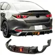 Mazda 3 Sedan Rear Diffuser - Carbon Fibre Finish - 2
