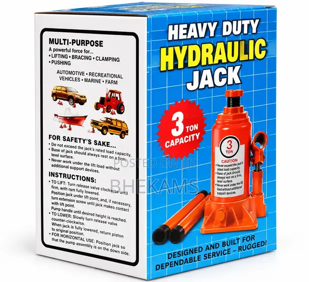 Hydraulic Jack 3 Tonnes Multi-Purpose Heavy Lifting - 1