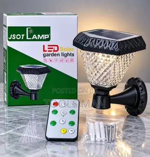 JSOT Solar Garden Pillar Post Light with Remote