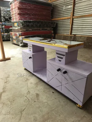 Brand New Istanbul 4ft TV Unit - Marble & Gold Trim
