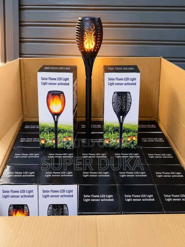 Solar Flame LED Torch Garden Pathway Light - 1