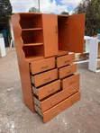 Kabati la Watoto la Kahawia 4x6ft lenye Rafu ya Kunyongwa - 2