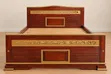 Classic 6x6 Wooden Bed Frame with Gold Accents - 1