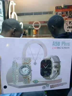 A58 Plus Smartwatch Gift Set with Necklace & Earrings