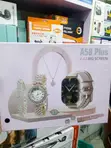 Rose Gold A58 Plus Smartwatch & Jewelry Set - 3