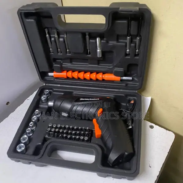 Durable Cordless 48-Piece Screwdriver Set with Attachments - 1
