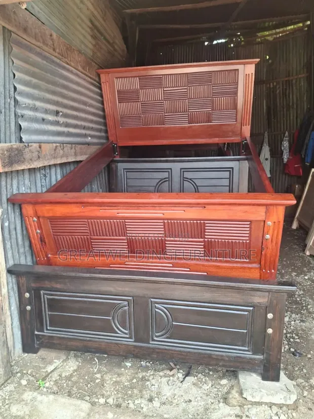 Custom Hardwood Mahogany Panel Bed Frame 5x6 - 1