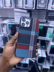 Tribal Plaid Carbon Fiber Magnetic Phone Case for iPhone 15 Pro - 1