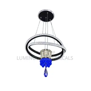 Elegant Modern Ring Chandelier (Blue Crystal Design)