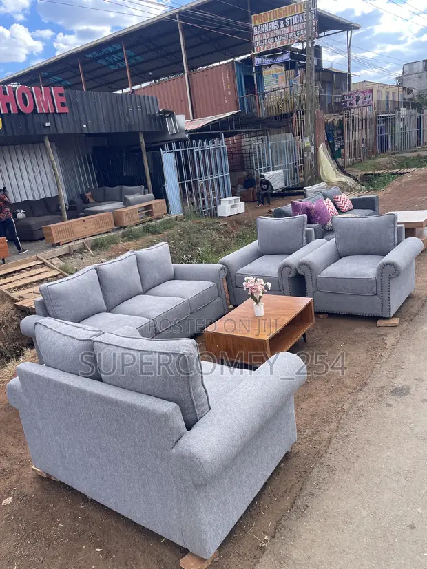 Grey Fabric Boston Seven-Seater Sofa Set - 1