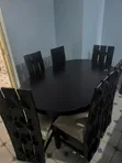 Brand New 6-Seater Oval Dining Set - Black - 2