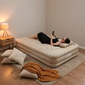 Queen Airbed ya Kujipuliza na Pampu & Mito