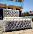 Kitanda cha Royal Blue Velvet Queen Size - 2