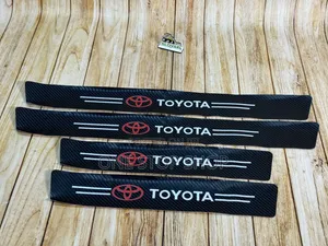 4pc Toyota Branded Carbon Fiber Textured Door Entry Sill Guards