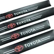 4pc Toyota Branded Carbon Fiber Textured Door Entry Sill Guards - 2