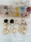 Earrings za Maua za Kitambaa cha Boho - 1