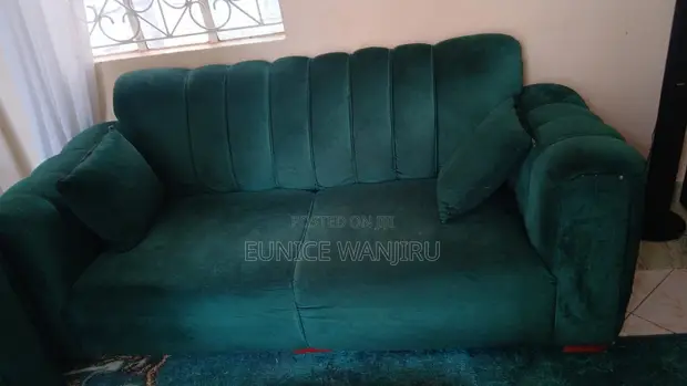 Velvet 5-Seater Sofa Set - Green - 1