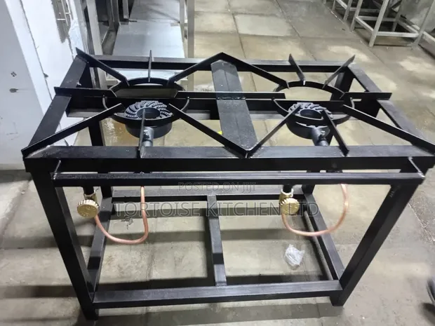 Jiko la Gesi la Chuma 2-Burner la Biashara 90cm - 1