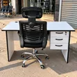 Multi-Colored Office Desk with Swivel Mesh Chair - 4