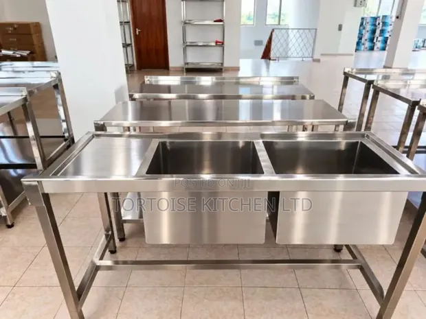 Commercial Double Bowl Stainless Steel Sink 1600x560mm - 1