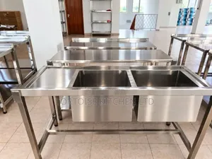 Sink ya Chuma cha Kutuo Mbili ya Kibiashara 1600x560mm