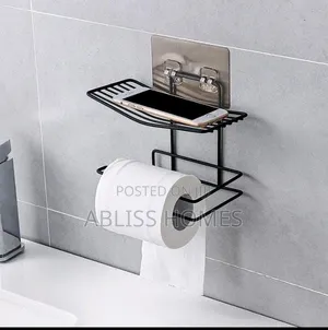 Metallic Wrought Iron Tissue Holder - Black