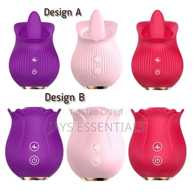 Rose Vibrator Clit & Tongue Sucker Sex Toy - 1
