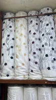 Embroidered Sheer Curtains - Floral Design - 1