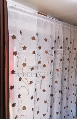 Voile Sheer Curtains - Floral Pattern, Multicolor