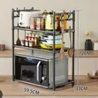 3-Tier Microwave Rack & Kitchen Organizer with Hooks - 2