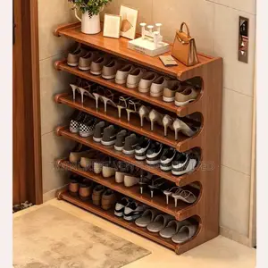 6 Layer Bamboo Shoe Rack - Brown