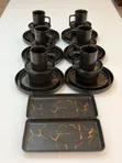 Seti ya Sahani za Kula za Vipande 32 za Matte Stoneware Mchoro wa Marumaru - 2