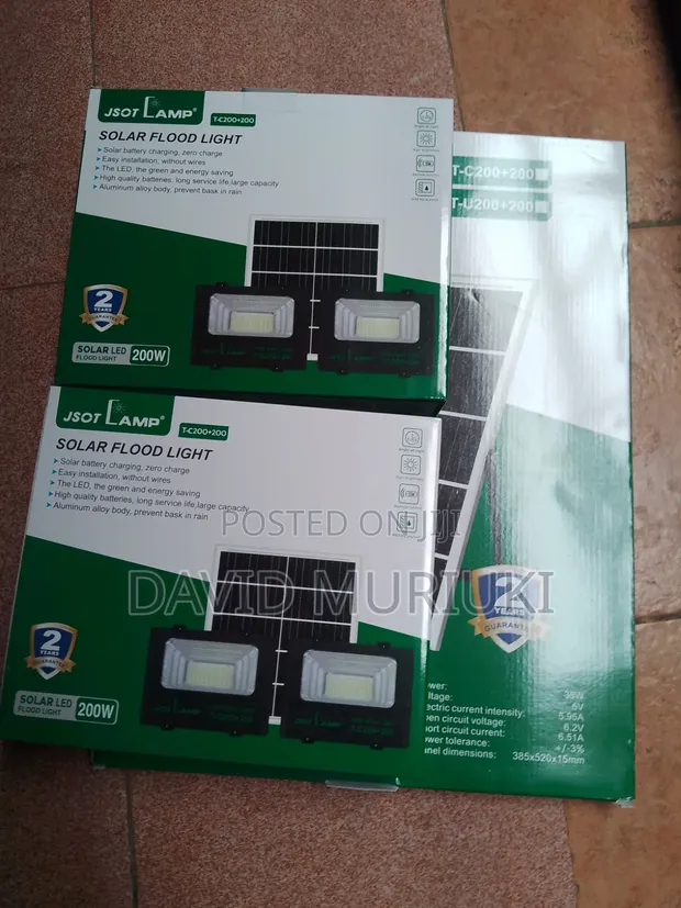 JSOT 200W+200W Solar Floodlight - 1