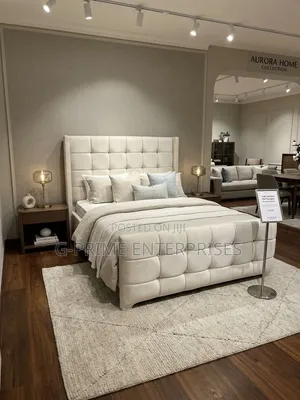 White Bed Box Pattern Modern Bed with Mattress