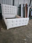 White Bed Box Pattern Modern Bed with Mattress - 2