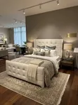 Cream White Modern Bed (5x6) with Mattress - 1
