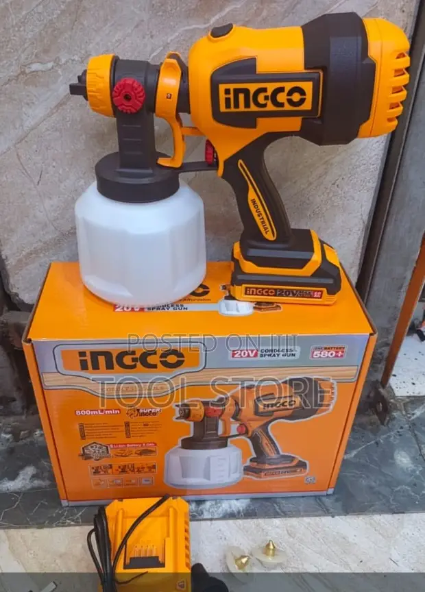 Ingco 20V Cordless Spray Gun (Inatumia Betri) - 1