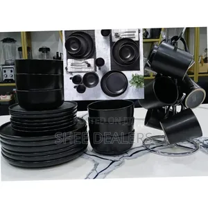 All Black 24-Piece Dinner Set