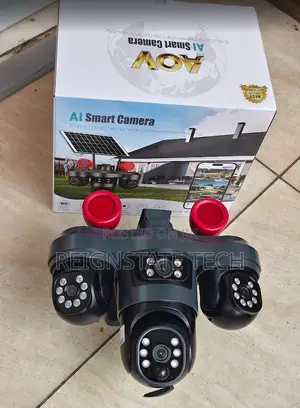 Kamera ya 3-Lens PTZ Solar 4G yenye Alarm Kali