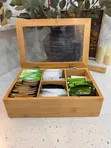 6 Slot Bamboo Teabag Organizer - 1