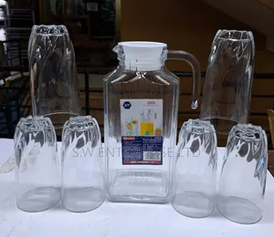 Seti ya Jugi la Maji la Kioo 1.8L na Vikombe 6