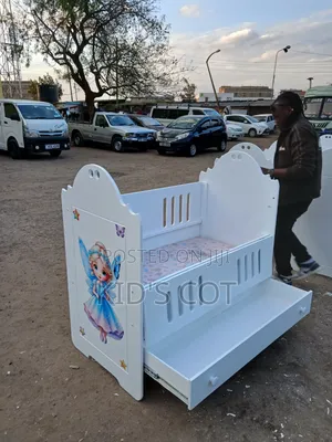 Decorated Baby Cot with Mattress