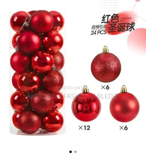 24 Piece Decor Balls - Red & Gold