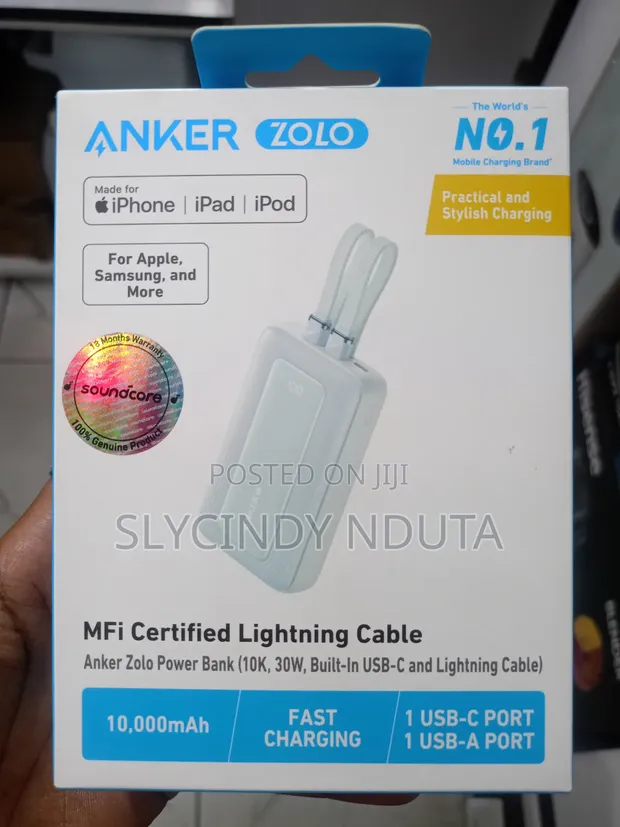 Anker Zolo Power Bank (10000mAh, 30W, Built-in USB-C & Lightning) - 1