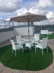 Hotel/Restaurant 4-Seater Rattan Outdoor Set with Umbrella - 1