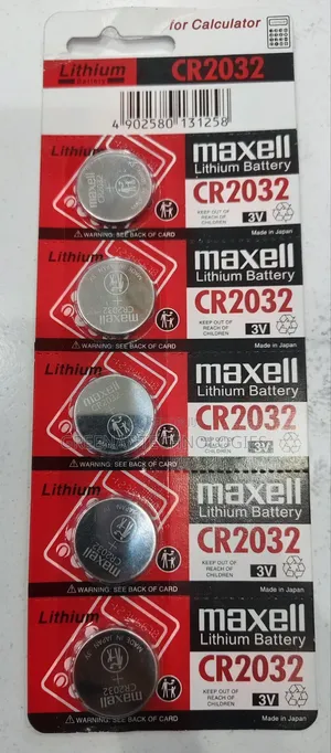 Maxell CR2032 Lithium Battery 3V (5 Pcs) - Made in Japan