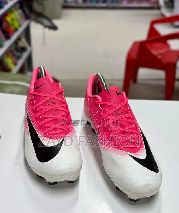Viatu vya Mpira wa Miguu vya NK Mercurial Pink White Low - 1